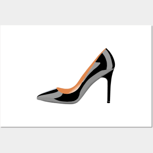 Classic High Heeled Shoe in black Posters and Art